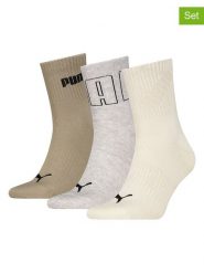 Puma Skarpety (3 pary) w kolorze szaro-beżowym rozmiar: 43-46. Brązowe skarpetki męskie Puma, bez wzorów, prążkowane. Za 37.30 zł.