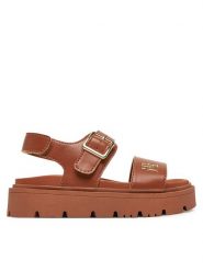 Tommy Hilfiger Sandały T3A2-33785-0326 M Brązowy. Brązowe sandały dziewczęce Tommy Hilfiger, ze skóry, bez zapięcia. Za 189.99 zł.