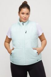 Damskie Pikowana kamizelka HYPRAR stójka odblaski bez rękawów. Niebieskie kamizelki damskie Ulla Popken, plus size, z materiału. Za 429.99 zł.