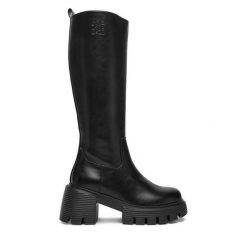 Kozaki Nine West. Czarne kozaki damskie Nine West, bez obcasa, na słupku. Za 329.99 zł.