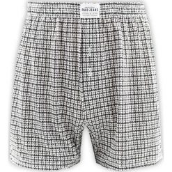 Bokserki Luźne, Biało-Czarne Majtki z Rozporkiem na Guziki, 100% Bawełna, Męskie -Pako Jeans. Białe bokserki męskie Pako Jeans, bez wzorów, z bawełny. Za 33.00 zł.