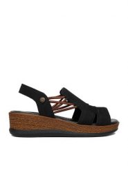 Go Soft Sandały CEO-WI16-ALIA-01 Czarny. Czarne sandały damskie GO SOFT, bez wzorów, z nubiku, bez obcasa, na koturnie. Za 179.99 zł.
