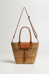 Torba koszyk beżowa. Brązowe torebki klasyczne damskie MOODO, bez wzorów, z poliesteru, bez dodatków. Za 139.99 zł.
