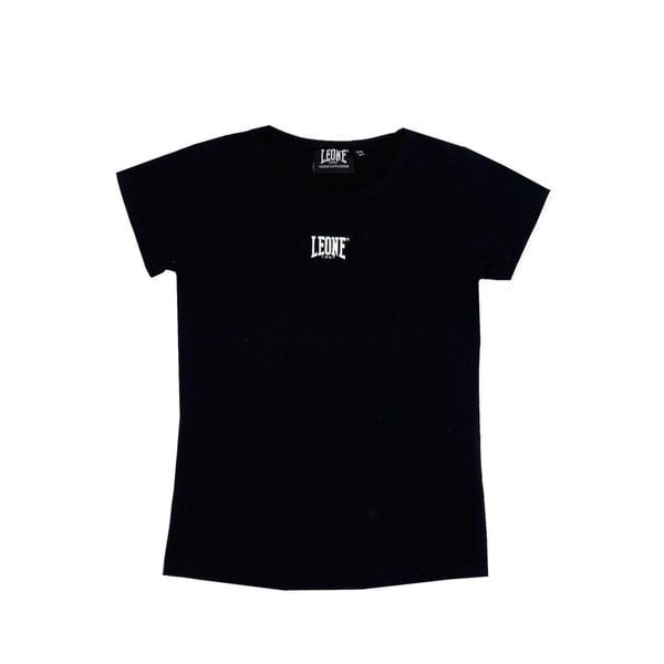 Dziewczęcy T-shirt z krótkim rękawem i małym logo Foil. Czarne koszulki dziewczęce LEONE 1947 APPAREL, bez wzorów, bez ramiączek. W wyprzedaży za 53.75 zł.