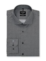 OLYMP Koszula "No 6" - Super Slim - w kolorze czarno-białym rozmiar: 38. Białe koszule męskie Olymp, bez wzorów, z bawełny, bez kołnierzyka, bez ramiączek. Za 100.04 zł.