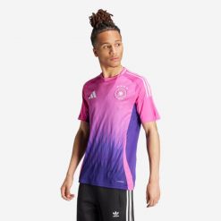 Koszulka piłkarska ADIDAS Niemcy EURO 2024 wyjazdowa. Czerwone bluzki sportowe damskie Adidas, l, bez wzorów, z materiału, bez ramiączek. Za 449.99 zł.