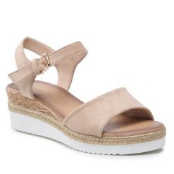 Sandały Clara Barson. Brązowe sandały damskie Clara Barson, bez wzorów, bez obcasa, na koturnie. Za 119.99 zł.