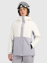 4F Kurtka narciarska w kolorze kremowym rozmiar: S. Brązowe kurtki narciarskie i snowboardowe damskie 4f, m, bez wzorów, bez kaptura, narciarskie. Za 318.37 zł.