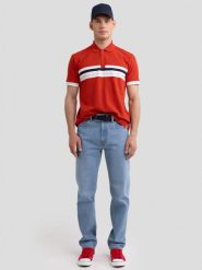 Koszulka męska polo czerwona Poloer 704. Czerwone koszulki polo męskie Big Star, l, z aplikacjami, z dzianiny, bez ramiączek. W wyprzedaży za 39.99 zł.