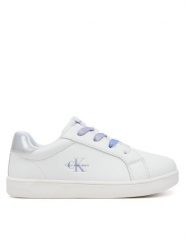 Calvin Klein Jeans Sneakersy Low Cut Lece-UP V1A9-82009-1355X S Biały. Białe buty sportowe dziewczęce Calvin Klein Jeans, z jeansu. Za 209.99 zł.