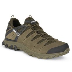 Półbuty trekkingowe Aku Alterra Lite GTX Camo Green/Black nieprzemakalne. Zielone półbuty męskie Aku, bez zapięcia. W wyprzedaży za 689.00 zł.