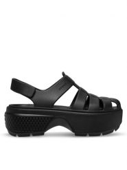 Crocs Sandały Stomp Fisherman Sandal 209938 Czarny. Czarne sandały damskie Crocs, bez wzorów, z tworzywa sztucznego, bez obcasa, na płaskiej podeszwie. Za 199.99 zł.