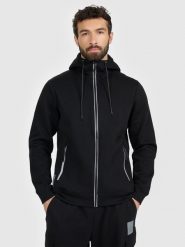 4F Bluza dresowa regular z kapturem męska - czarny XL. Czarne bluzy z kapturem męskie 4f, m, z bawełny. Za 269.99 zł.