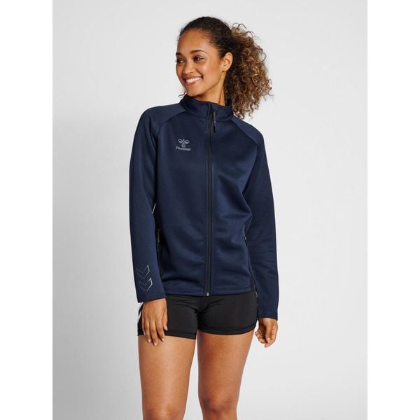 Bluza do piłki ręcznej damska Hummel Cima XK zapinana na zamek. Niebieskie bluzy bez kaptura damskie HUMMEL, xl, z dresówki. Za 338.90 zł.