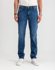 Męskie Spodnie Jeansowe Mustang Style Washington Straight Denim Blue 1017119 5000 782. Niebieskie spodnie materiałowe męskie Mustang, bez wzorów, z denimu. Za 199.99 zł.