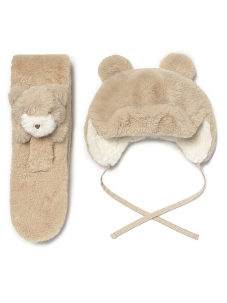 Mayoral Zestaw Szalik i Czapka 10020 Beżowy. Brązowe szaliki dziecięce Mayoral, z poliesteru, bez ramiączek. Za 129.99 zł.