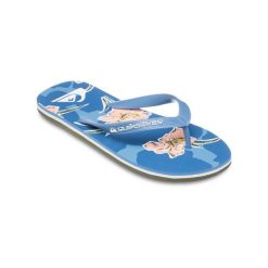 Klapki dla Mężczyzn MOLOKAI ART 25 Niebieski. Niebieskie klapki i japonki męskie Quiksilver, z gumy. Za 99.99 zł.