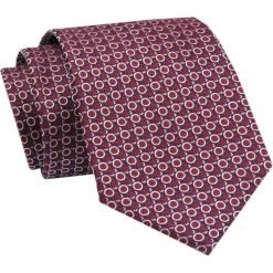 Elegancki, Klasyczny, Męski Krawat -ALTIES - Czerwony w Geometryczny Wzór. Czerwone krawaty i muchy męskie Alties, bez wzorów, z tkaniny, eleganckie. Za 49.00 zł.