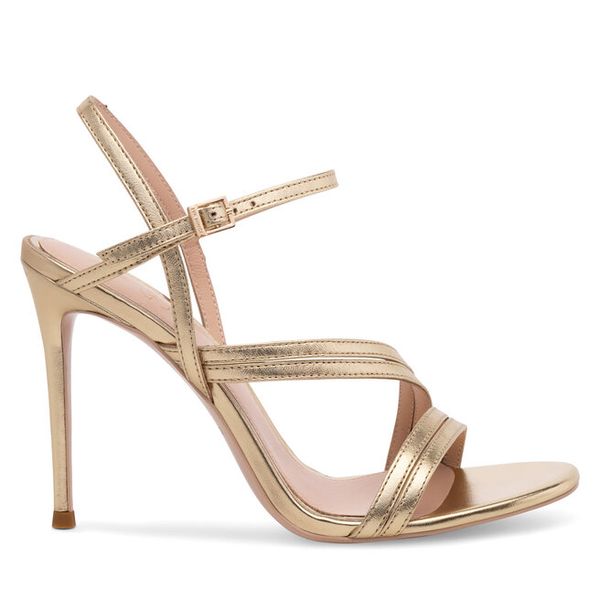 Sandały Eva Minge. Żółte sandały damskie Eva Minge, bez wzorów, bez obcasa, na szpilce. Za 279.99 zł.