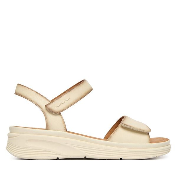 Sandały Josef Seibel. Białe sandały damskie Josef Seibel, bez wzorów, bez obcasa, na koturnie. Za 399.99 zł.