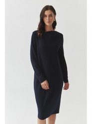 TATUUM Sukienka "Noris" w kolorze granatowym rozmiar: M. Niebieskie sukienki damskie Tatuum, m, bez wzorów, bez kołnierzyka, bez ramiączek, midi. Za 113.36 zł.
