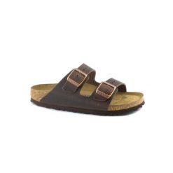 Klapki unisex Birkenstock Arizona WB. Brązowe klapki damskie Birkenstock, bez wzorów, z materiału, bez obcasa. Za 459.00 zł.