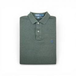 Second life - Męska szara koszulka polo z krótkim rękawem - Jak nowy. Szare koszulki polo męskie Ralph Lauren, m, bez wzorów, bez ramiączek. Za 127.76 zł.