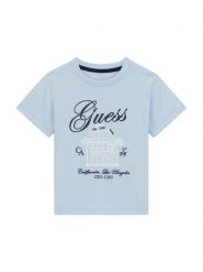 Guess T-Shirt N6GI00 K8HM4 Błękitny Regular Fit. Niebieskie t-shirty chłopięce Guess, z aplikacjami, z bawełny, bez ramiączek. Za 89.99 zł.
