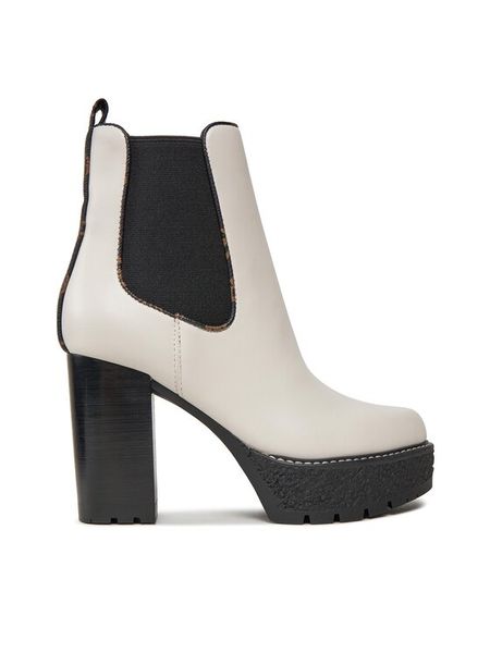 Guess Botki FL8EEA ELE10 Biały. Białe botki damskie Guess, ze skóry, bez obcasa, na słupku, bez zapięcia. Za 919.99 zł.