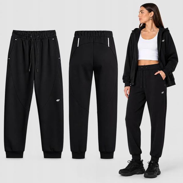 SPODNIE DAMSKIE 4F DRESOWE JOGERRY SPORTOWE CZARNE. Czarne spodnie sportowe damskie 4f, m, z dresówki, na fitness i siłownię. Za 159.99 zł.