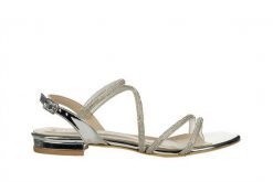 Sandały Bayla-187 YS-1774 Silver 187252, Srebrny, Skóra ekologiczna - 37. Szare sandały damskie Bayla, bez wzorów, z materiału, bez obcasa, na obcasie. W wyprzedaży za 224.10 zł.