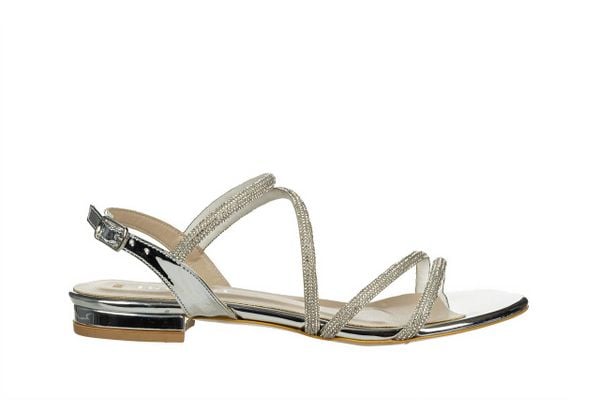 Sandały Bayla-187 YS-1774 Silver 187252, Srebrny, Skóra ekologiczna - 37. Szare sandały damskie Bayla, bez wzorów, z materiału, bez obcasa, na obcasie. W wyprzedaży za 224.10 zł.