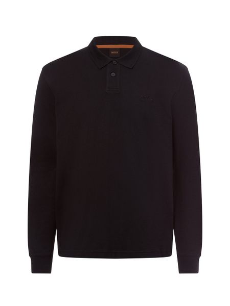 BOSS Orange koszulka z długim rękawem - Pe_interlock_long Mężczyźni Bawełna czarny, XL. Czarne koszulki męskie z długim rękawem Boss Orange, m, z bawełny. Za 449.95 zł.