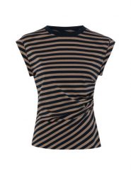 BOSS Koszulka Kobiety Bawełna (100%) czarny|beżowy, L. Brązowe t-shirty damskie Boss, l, bez wzorów, z bawełny, bez kołnierzyka. Za 379.95 zł.