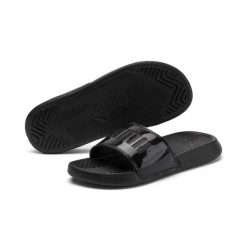 Puma Klapki Popcat Patent 37069701. Czarne klapki damskie Puma, bez wzorów, bez obcasa. Za 85.99 zł.