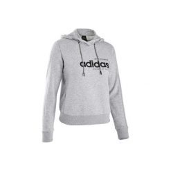 Bluza z kapturem Gym & Pilates damska. Szare bluzy sportowe damskie Adidas, s, bez wzorów, z bawełny, bez ramiączek, z kapturem. Za 239.99 zł.