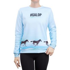 Bluza jeździecka damska GALOP WEAR #Galop. Niebieskie bluzy z nadrukiem damskie GALOP WEAR, s, z materiału. Za 279.00 zł.