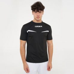 Oddychająca koszulka biegowa Pristina MC czarno-biała. Białe t-shirty damskie Legea, xl, z bawełny, bez ramiączek, do biegania. Za 52.00 zł.
