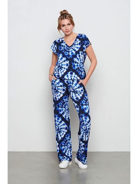 &Co Woman Spodnie "Loa" w kolorze granatowym rozmiar: L. Niebieskie spodnie materiałowe damskie &Co Woman, bez wzorów, z materiału. Za 163.95 zł.