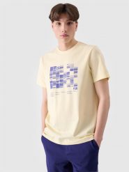 4F T-shirt regular z nadrukiem męski - żółty XXL. Żółte t-shirty męskie 4f, m, bez wzorów, z bawełny, bez kołnierzyka. W wyprzedaży za 29.99 zł.