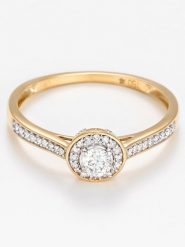 ATELIER DU DIAMANT Złoty pierścionek "Brillant Somptueux" z diamentami rozmiar: 58. Żółte pierścionki damskie ATELIER DU DIAMANT, z diamentem, złote. Za 4,610.99 zł.