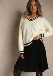 Czarna Spódnica z Kaszmirem o Rozkloszowanym Kroju High Waist Acrea. Czarne spódniczki damskie Renee, bez wzorów, z kaszmiru, eleganckie, z podwyższonym stanem, mini, dopasowane. Za 89.99 zł.