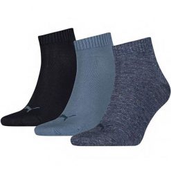 Skarpety Ćwierćwałkowe Unisex Dla Dorosłych (zestaw 3 Sztuk). Czarne skarpetki damskie Puma, bez wzorów. Za 73.99 zł.