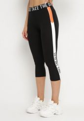 Czarne Legginsy Sportowe z Lampasem i Napisami Glequella. Czarne legginsy damskie Born2be, s, bez wzorów, z jeansu, z podwyższonym stanem, na fitness i siłownię. Za 14.99 zł.