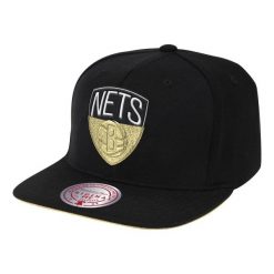 Czapka z daszkiem bejsbolówka Mitchell & Ness NBA Brooklyn Nets. Czarne czapki męskie Mitchell & Ness, bez wzorów, sportowe. Za 109.00 zł.