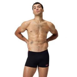 Bokserki pływackie męskie Speedo Tech Panel Aquashort. Czarne kąpielówki męskie Speedo, m, bez wzorów, do pływania. Za 139.99 zł.