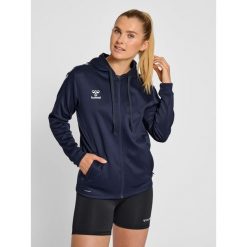 Bluza fitness damska Hummel hmlCore. Niebieskie bluzy bez kaptura damskie HUMMEL, xs, bez wzorów, bez ramiączek, bez kaptura. Za 240.15 zł.