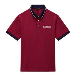 Koszulka polo męska Napapijri E-Zeri. Czerwone koszulki polo męskie Napapijri, m, bez wzorów, bez ramiączek. Za 189.99 zł.