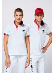 Polo Sylt Koszulka polo w kolorze białym rozmiar: XL. Białe bluzki damskie Polo Sylt, xl, bez wzorów, z bawełny, bez kołnierzyka, bez ramiączek. Za 79.21 zł.
