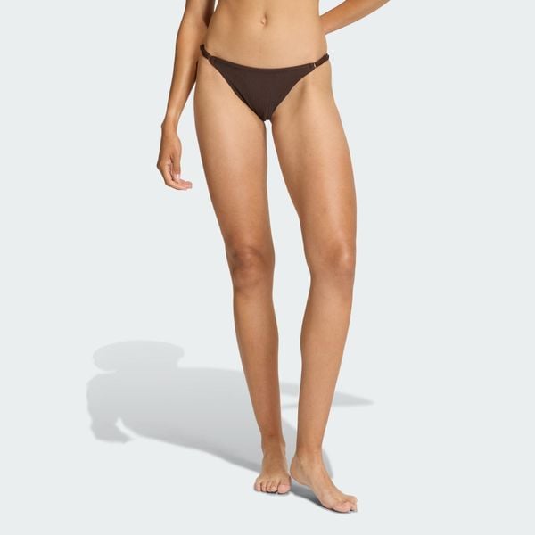 Prążkowany dół od bikini Iconisea. Brązowe bikini damskie Adidas, bez wzorów. Za 129.00 zł.